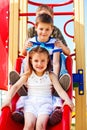 Children on the chute Royalty Free Stock Photo