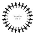 Children circle silhouettes