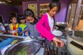 Children in the classroom at lunch time at school by project Cambodian Kids Care Royalty Free Stock Photo