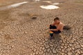 Children and climate change drought impact and water crisis Royalty Free Stock Photo