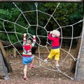 Children climb on school yard playground Royalty Free Stock Photo