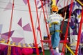 Children climb on zip line, little climbers