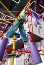 Children climb on zip line, little climbers