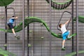 Children climbing at playground Royalty Free Stock Photo