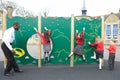 Children On Climbing Wall In School Playground At Breaktime Royalty Free Stock Photo