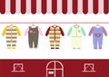 Children clothes shop ,shops and stores icons,Vector illustration