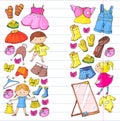 Children clothing Kindergarten boys and girls with clothes New clothing collection Dresses, trousers, shoes, hats, caps