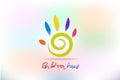 Children colorful hand logo vector