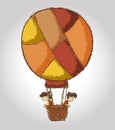 Children on colorful hot air balloon