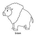 Children coloring book on the theme of animal vector, bison Royalty Free Stock Photo