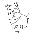 Children coloring book on the theme of animal vector, dog Royalty Free Stock Photo