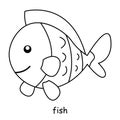 Children coloring book on the theme of animal vector, fish Royalty Free Stock Photo