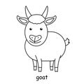 Children coloring book on the theme of animal vector, goat