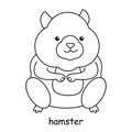 Children coloring book on the theme of animal vector, hamster Royalty Free Stock Photo