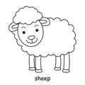 Children coloring book on the theme of animal vector, sheep Royalty Free Stock Photo