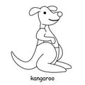 Children coloring on the theme of animal vector, kangaroo