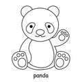 Children coloring on the theme of animal vector, panda Royalty Free Stock Photo