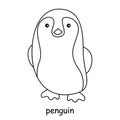 Children coloring on the theme of animal vector, penguin