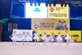 Children compete in international competitions on sport gymnastics