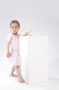 Children Concepts and Ideas. Little Cute Caucasian Girl Poses With Miniature Pointes Royalty Free Stock Photo