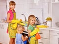 Children cooking at kitchen