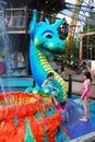 Children cool off at a small water park