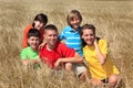 Children in corn field Royalty Free Stock Photo