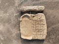 children creativity, telephone with key made by wet soil or mud, cell phone pottery