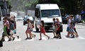 Children at crosswalk