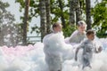 children dance and relax at the foam disco in Aizkraukle 25