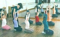 Children dancing contemp in studio smiling and having fun Royalty Free Stock Photo