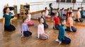 Children dancing contemp in studio smiling and having fun Royalty Free Stock Photo