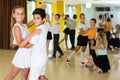 Children dancing pair dance in class Royalty Free Stock Photo