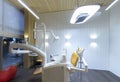 Children dental chair and modern equipment, no people