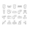 Children Dentist Dental Care Icons Set Vector .