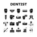 Children Dentist Dental Care Icons Set Vector