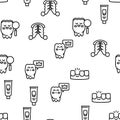 Children Dentist Dental Care Icons Set Vector