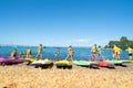 Children developing water confidence and skills by Mount Maunganui Surf Lifeguard Club Royalty Free Stock Photo