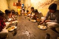 Children during dinner at Jagadguru School. Royalty Free Stock Photo