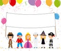 Children disguised for a party Royalty Free Stock Photo