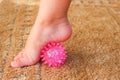 Children does exercise for foot massage ball Royalty Free Stock Photo