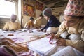 Children doing homework at Jagadguru School. Royalty Free Stock Photo