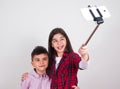 Children doing selfie Royalty Free Stock Photo