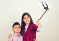 Children doing selfie Royalty Free Stock Photo