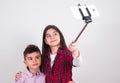 Children doing selfie Royalty Free Stock Photo