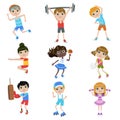 Children Doing Sports Set