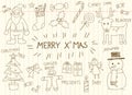 Children doodle drawing of Christmas holiday celebration object