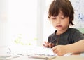 Children draw in home Royalty Free Stock Photo