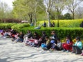 Children drawing at century park