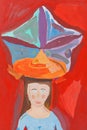 Children drawing - large decorative hat